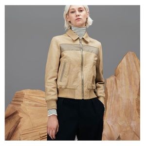 Lacoste Runway Collection Leather Bomber Jacket